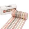 TOTTPED 8 Rolls Vintage Washi Tape Set Thin Retro Decorative Antique Patterns Masking Tapes for Arts, DIY Crafts, Journals, Planners, Scrapbook, Wrapping (Flowers)
