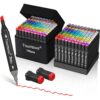 Touchbool 100 Color Alcohol Markers,Dual Tip Art Marker Pen, Classic Series Alcohol Felt Permanent Markers, Animation Art Sketch Sketching, Alcohol-based Markers