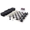 Tournament Chess Set with Clock & Carrying Bag – 20" Vinyl Roll-Up Chess Board, Weighted Staunton Pieces, Regulation Size Travel Chess Set