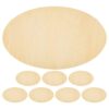 TOVINANNA Cutouts Versatile for Oval DIY Wood Painting 8pcs Unfinished and Creative, Beige Boxwood Wooden Craft Pieces Projects for Home Decor Use