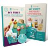 Tovla Jr. My First Visual Cooking System for Kids Ages 4 to 8 | 2 Book Set for Real Cooking and Baking | Step by Step Picture Recipes with Healthy Swaps | Montessori Inspired Gift