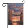 Tower Bridge London Sunrise Garden Flag Daisy Double Sided 12x18 Inches
