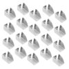 TOYANDONA 30pcs Heavy Duty Iron Shelf Clips for Wood Shelves and Filing Cabinets, Silver Metal Bracket Supports with Pressfit Design, Polished Edges, for Document Organization in Office