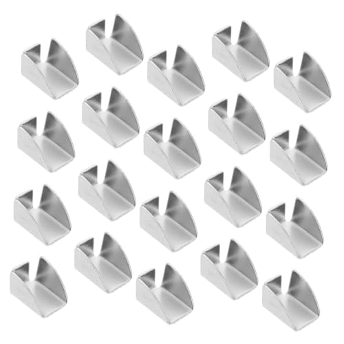 TOYANDONA 30pcs Heavy Duty Iron Shelf Clips for Wood Shelves and Filing Cabinets, Silver Metal Bracket Supports with Pressfit Design, Polished Edges, for Document Organization in Office