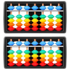 TOYANDONA Colored Abacus Math Learning Toy for Kids Educational Counting Tool for Mental Arithmetic Preschool Classroom Aid Lightweight Portable 2-Pack for Early Learning