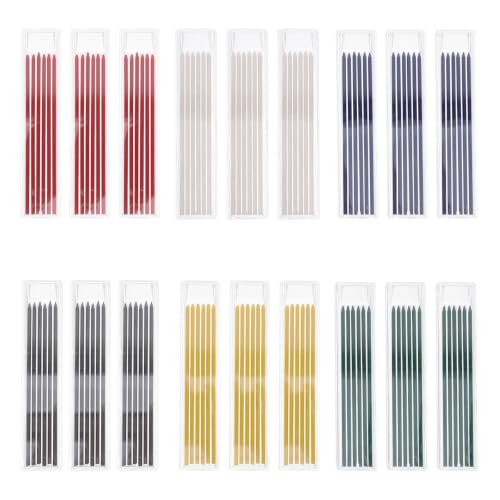 TOYANDONA Woodworking Mechanical Pencil Leads Heavy Duty Construction Marking Lead 2.8mm 18 Boxes Solid Graphite Refills Compact and Portable for Carpenter Pencils for Carpentry Projects