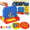Toycost Tic Tac Toe Game & 4 in A Row Board Games Mini Tic Tac Toe Kids Travel Family Strategy Board Games for Kids & Adults Coffee Table Decor Indoor Outdoor Toys Gift