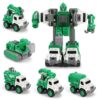 Toys for 3 4 5 6 Year Old Boys– 5-in-1 Detachable Construction Vehicles Set–Transform Robot Kids Toys Cars– Easy DIY Toys for Ages 5+ – Gifts for Boys Girls Birthday Christmas Easter