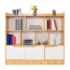 Toy Storage Organizer with Bookshelf & 7 Storage Cubbies, 47.2x7.87x44in T-oy Organizer with 3 Cabinet Door, Kids Book Shelf and Bookcase with Toy Boxes for Kids Room, Playroom (Log Color+White)