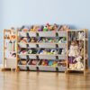 Toy Storage Organizer with Bookshelf and Stuffed Animal Storage - Kids Playroom Organization with Shelves and 16 Toy Bins - Toddler Living Room Toy Box for Lego - Nursery Bedroom Decor Essential