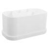 Toyvian Silicone Bathroom Toothbrush Holder with 5 Separate Slots and Bottom Drainage Holes, Fast Drying and Anti-Slip Organizer for Countertop and Apartment Vanity Storage