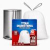 TP HTown Tall 13 Gallon Kitchen Drawstring Trash Bags 132 Bags, White, Extra-Strong Plastic Garbage Bags, Thick Trash Can Liners, Leakproof, Kitchen Bathroom Office Bedroom