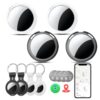 Tracker Tags-4 Pack [Apple MFi Certified] Smart Air Bluetooth Tracker Compatible with Find My APP (iOS Only) 2 Year Replaceable Battery Waterproof Item Finders for Luggages Wallets Backpacks Keys Pets