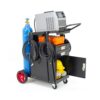 TrailBlaze Heavy Duty 3-Tier Welding Cart – Drawers, Cabinet, Swivel Wheels, Gas Cylinder Slots, Safety Chains – Rolling Trolley for MIG/TIG Welders, Plasma Cutter, Shop & Garage – Drawer + Door