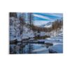 Trail Lake Trees Forest Needle on Canvas Framed Farmhouse Posters Pictures Ready to Hang Artwork Wall Art for Dining Room Apartment Home Decorations 11"x14"