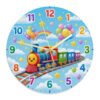 Train Wall Clock, Playful Colorful Air-Float Balls Rainbow Spring Blue Quiet Wall Clocks No Ticking Noise for Garage Game Room Outdoor Decoration 11.6x11.6 Inches