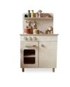 Trandlebug Wooden Play Kitchen for Toddlers, Large Toy Kitchen Playset with Realistic Sounds, Lights & Accessories, Pretend Cooking Station for Kids Ages 3+, Natural Wood