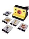 Trandlebug Wooden Pretend Play Instant Camera Toy with Animal Alphabet Flash Cards Deck, Toddler Interactive Learning Slide-in Film Camera for Boys Girls, Sensory Montessori Toy