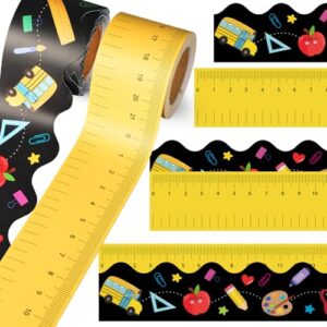 Trandraft 2 Rolls 65.6ft Ruler Pencil Classroom Bulletin Border Decor