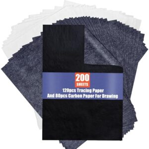 Transfer Paper Tracing Paper - PSLER Translucent on Artist Lettering Sketch Drawing for Pencil Ink Markers (Transparent) (200) (200)
