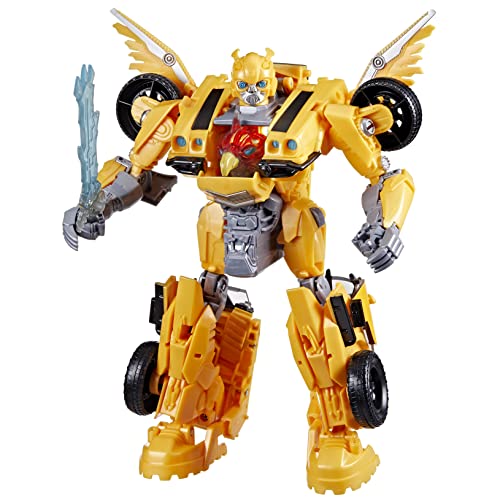 Transformers Toys Rise of the Beasts Movie, Beast-Mode Bumblebee Converting Toy with Lights and Sounds, Ages 6 and up, 10-inch