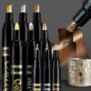 TRANSON 9pcs Liquid Chrome Markers with 3 Gold, 3 Silver and 3 Copper Paint Pens Include Fine, Medium and Broad Tips with Mirror Effect for Drawing, DIY, Touch-ups, Models and Craft Art Projects