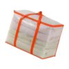 Transparent Bedding Storage Bag with Zippered Closure, Clear View Body and Carry Handles for Closet and Packing Use Comforter Organizer Tote Linen Closet Bag Dorm Bedding Case Blanket Holder Visible
