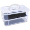 Transparent Double Layer Mealworm Breeding Box with Auto Feces Separation & Odor Control, Mini Terrarium with Handle, Worm Farm Kit for Kids, Science Project