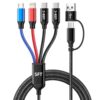 Travel Essentials 4 in 2 Multi Charging Cable with Dual Type-C/L/Micro USB