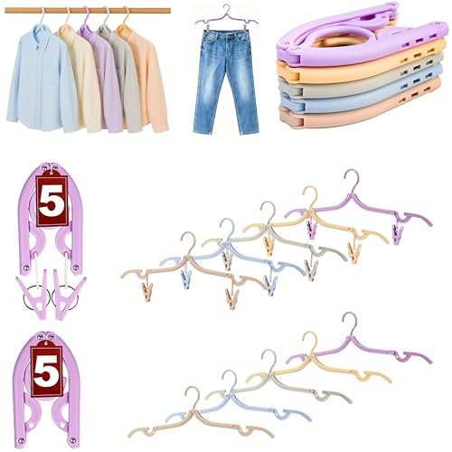 Travel Hangers, Cruise Ship Essentials Travel Essentials, Portable Cruises Must Haves 2026, Folding Hangers for Suitcase, RV Camping Airplane Europe Vacation Essential (10, Mixed)