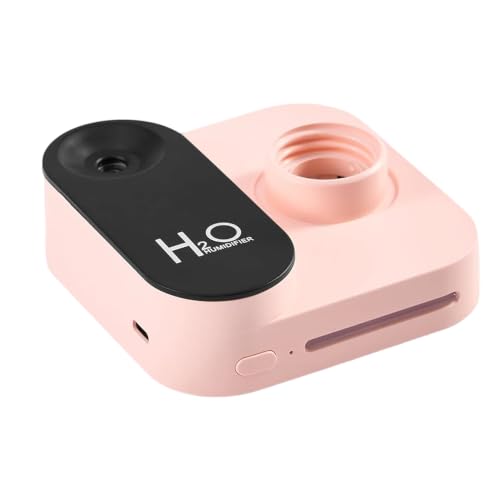 Travel Humidifier, Portable Mini Cool Mist Humidifier, Small Bottle Humidifier with Auto Shut-Off, Night Light, USB Rechargeable, for Bedroom, Office, Hotel, Car and Plants, Pink