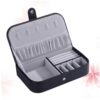 Travel Jewelry Box - Small PU Leather Jewelry Organizer for Women Girls, Mini Portable Jewelry Case Storage Display Holder for Rings, Stud Earrings, Necklaces, Bracelets, Gift for Her (Black)