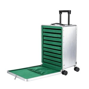 Travel Jewelry Boxes for Women with Code Locks 9 Layer Removable Trays