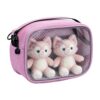 Travel Toy Bag with Mesh Pocket Waterproof Clear Window Organizer