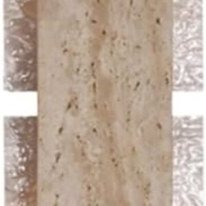 Travertine Wall Sconce Vertical Wall Light Water Rippled Acrylic Shade Modern Natural Stone Lamp Warm Ambient Lighting Decorative Fixture Living Room Bedside Hallway Home Use G9