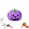 TREBIN Halloween Spooky Glitter Dumpling Squishies Toy, Dumplings Stress Balls for Adults Fidget Toy with Steamer, Cute Halloween Decor Ghost Pumpkin Squishes for Anxiety Relief (Purple)