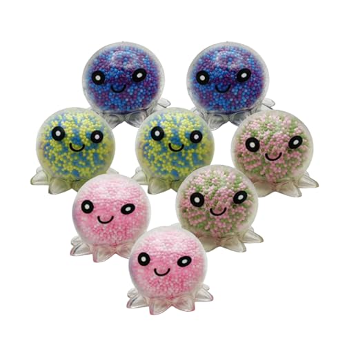 TREBIN Octopus Squishy Stress Balls for Adults, 1Pack Random Jellyfish Stress Ball Set Bulk Fidget Toys for Anxiety Relief - Sensory Squeeze Toys for Office Stress Relief (2.36'' Cool Octopus)