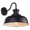 Treekee Solar Barn Light, 12 Inch Outdoor Wall Light with Dusk to Dawn Sensor, Black Vintage Farmhouse Waterproof Sconce for Porch, Garage, Patio, Entryway
