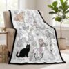 Treeswift Color Your Own Cat Blanket Kit, DIY Floral Kitten Coloring Fleece Throw with 24 Fabric Markers, Personalized Arts & Crafts Gift for Kids Teens Adults (DIY Cats)