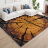 Tree Trunk Crack Non-Slip 5x7 ft Area Rugs, Washable Low-Pile Carpet for Living Room, Country Nature Home Decor Rugs for Game Room Classroom Bedroom Dining Office Entryway