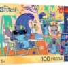 Trefl - Lilo & Stitch, Beach Days - 100 Elements - Colourful Puzzle with the Heroes Fairy Tales, Combine with Yourself, Collectible Poster in Set, Creative Entertainment, Fun for Children from 5 Years