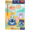 Trefl - Stitch na Wave - 160 Elements - Colorful Puzzle with Fairy Heroes, Combine with Yourself, Unique Poster in Set, Creative Entertainment, Fun for Children from 6 years
