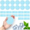 TrelaCo 24 Sheets Round Rectangle Cooling Patches for Instant Remission from Heat Workouts Hot Flashes Hydrogel Patches Cooling Remission During Mild to Moderately Strenuous Activities (Fashion)
