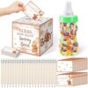 TrelaCo 82 Pcs Baby Shower Games Guess How Many Bears Include 1 Guessing Box 1 Large Baby Bottle 60 Cards 20 Pencils for Favors Games Gender Reveal