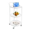 Treliamd 30 Inch Rolling Bar Cart 3-Tier Serving Trolley with Wheels