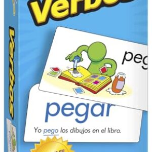 Trend Enterprises: Verbos (Spanish Action Words) Skill Drill Flash Cards, Grow Spanish Fluently, Illustraions with Words & Sample Sentence, 94 Cards Included, for Ages 6 and Up