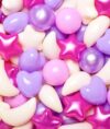 TRENDPLAY Ball Pit Balls for Toddlers, Star Heart Moon Shape 200 Pieces, Plastic Toy Balls for Boys Girls Kids Dogs, Pearl Pink+ Purple