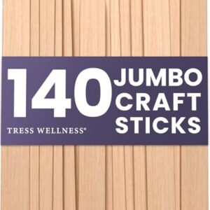 Tress Wellness Craft Sticks, Popsicle sticks, Premium Splinter-Free Wooden Sticks for Waxing, Wax Stick for Body and Face Waxing, 140 pieces