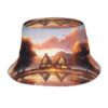 Triangle Building Unisex Sun Visor Bucket Hat - Wide Brim Fishing Hat - Foldable Breathable Outdoor Hat with UV Protection for Garden Beach Camping Travel Black
