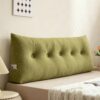 Triangular Headboard Wedge Pillow -Twin XL Ergonomic Bolster Cushion for Dorm Bed, Plush Backrest for Sitting, Reading & Sleeping, Cream/Beige Large Bolster (Green, 100X40X12CM/40X16X4.7IN)